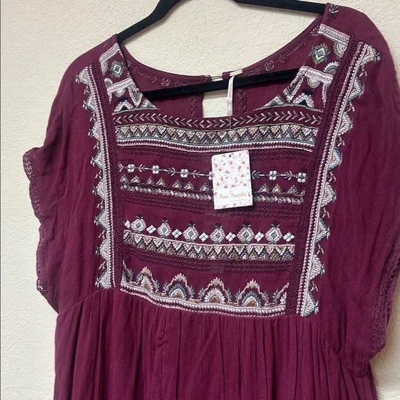 Free People Magenta Embroidered Mini Dress - Picture 4 of 4